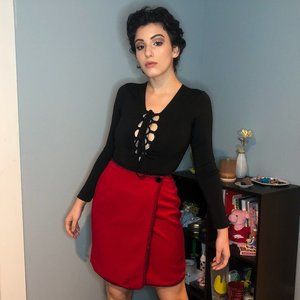 Vintage Tina Hagen Red Wrap Skirt